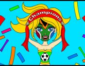 Soccer Fan Girl Coloring